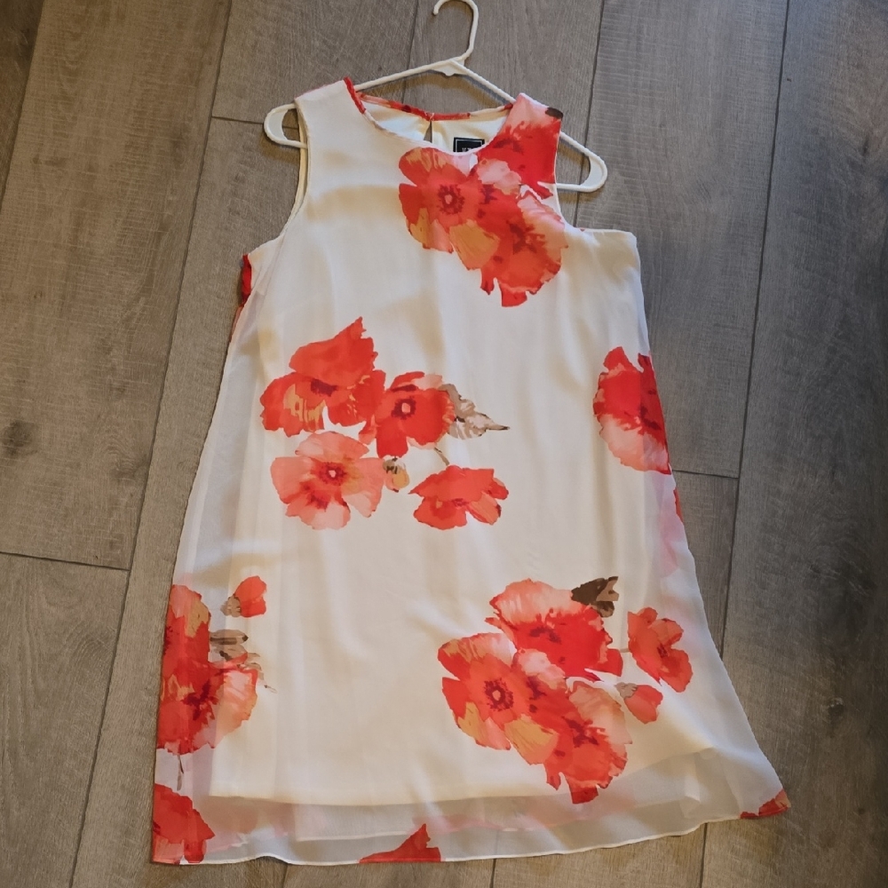 Jessica Howard JH Women's White Floral-Print Chiffon, Size 8